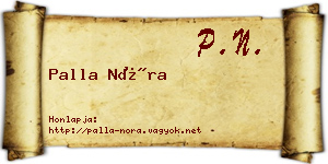 Palla Nóra névjegykártya