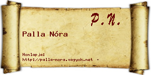 Palla Nóra névjegykártya